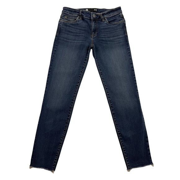 Kut From The Kloth Jeans Size 4 Blue Diana Skinny Raw Hem Dark Wash Denim - Picture 1 of 14